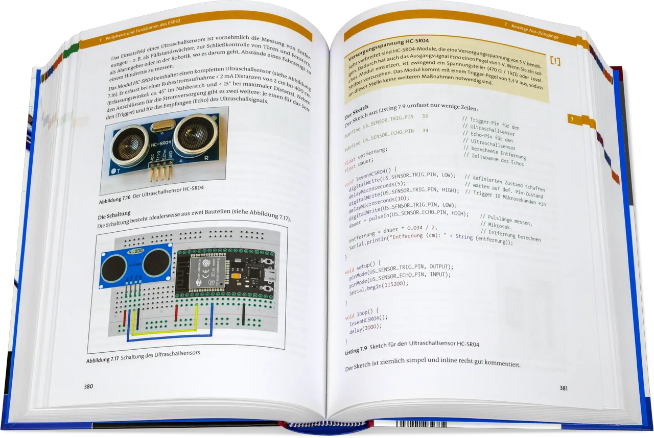 Blick ins Buch: Mikrocontroller ESP32 - Das umfassende Handbuch