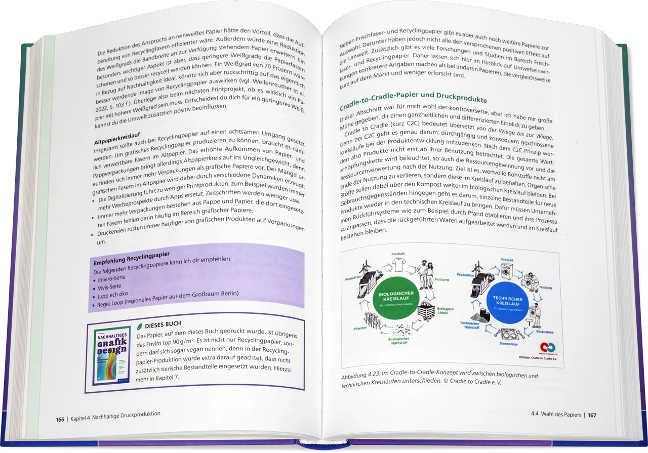 Blick ins Buch: Nachhaltiges Grafikdesign – Das umfassende Handbuch