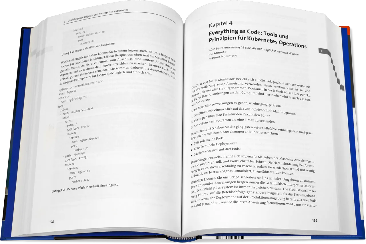 Blick ins Buch: Kubernetes - Das Praxisbuch für Entwickler und DevOps-Teams