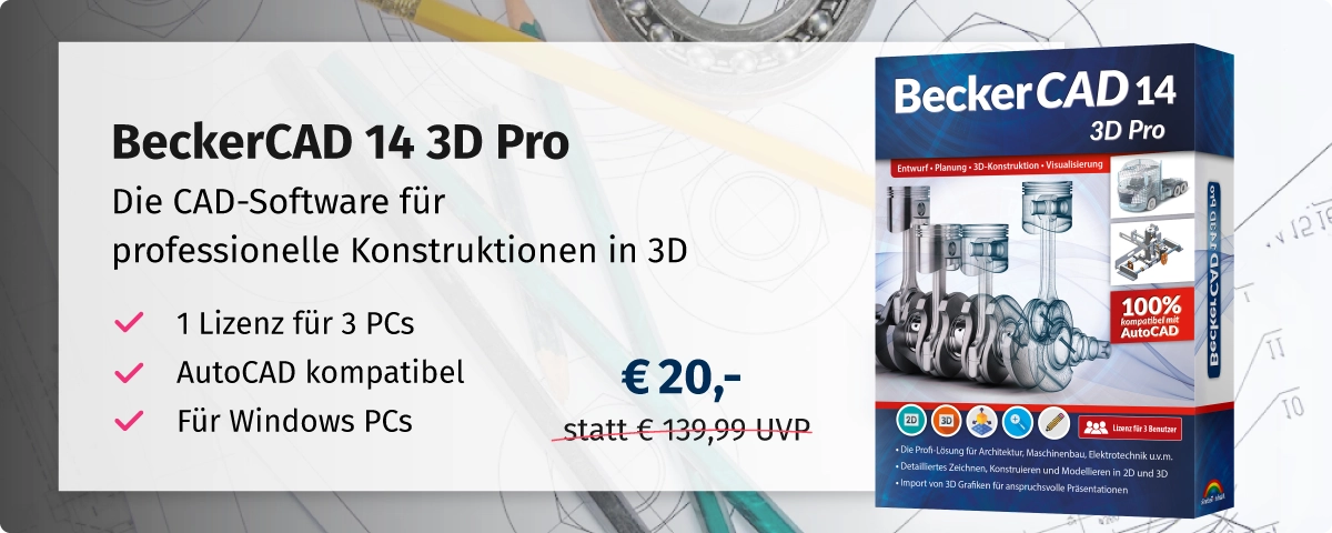 BeckerCAD 14 3D Pro | Die CAD-Software für professionelle Konstruktionen in 3D | Markt + Technik | EUR 20,- (statt EUR 139,99 UVP)