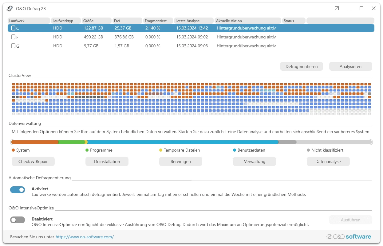 O&O Defrag 29 ist einfach einfach