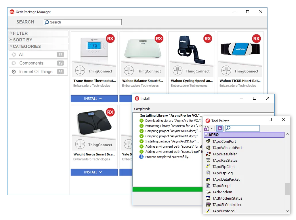 Screenshots des GetIt Package Managers